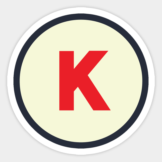 Vintage K Monogram Sticker by calebfaires